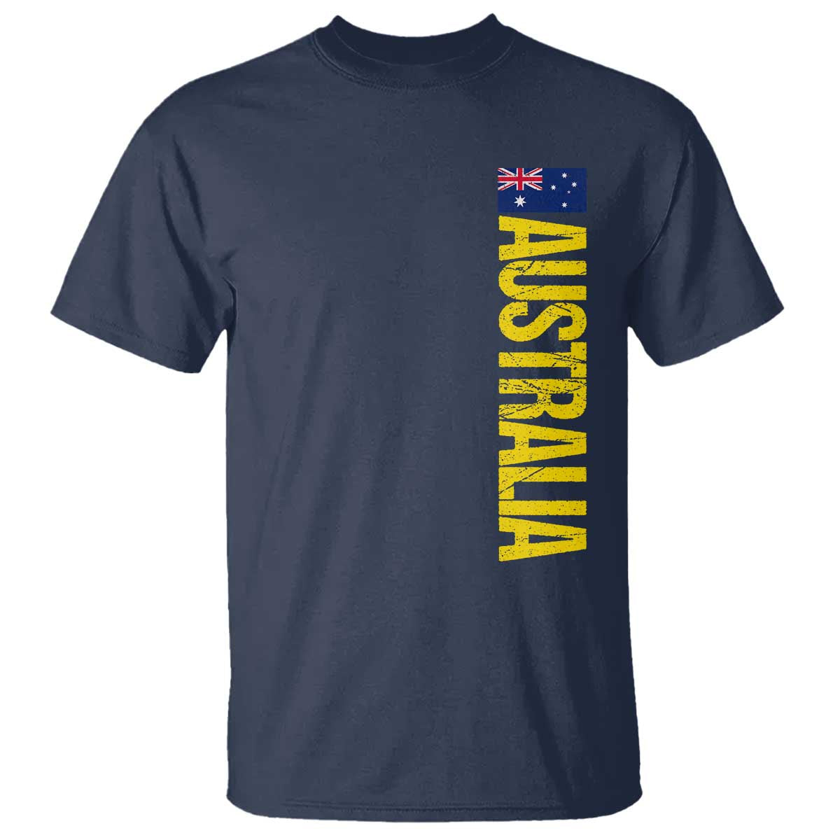 Australia Flag T Shirt Patriotic Country Pride Vertical Text Graphic