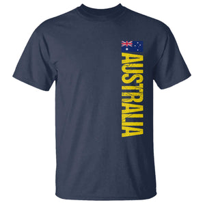 Australia Flag T Shirt Patriotic Country Pride Vertical Text Graphic
