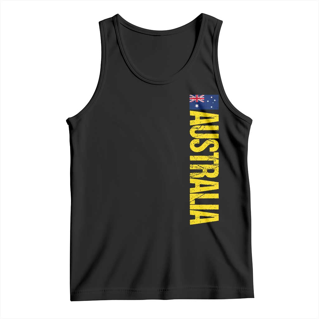 Australia Flag Tank Top Patriotic Country Pride Vertical Text Graphic TS10 Black Print Your Wear