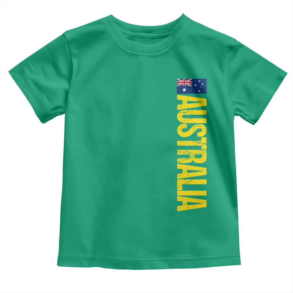 Australia Flag Toddler T Shirt Patriotic Country Pride Vertical Text Graphic TS10 Irish Green Print Your Wear