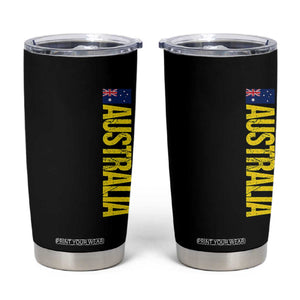 Australia Flag Tumbler Cup Patriotic Country Pride Vertical Text Graphic
