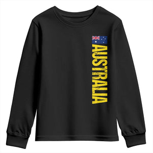 Australia Flag Youth Sweatshirt Patriotic Country Pride Vertical Text Graphic