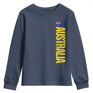 Australia Flag Youth Sweatshirt Patriotic Country Pride Vertical Text Graphic