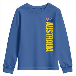 Australia Flag Youth Sweatshirt Patriotic Country Pride Vertical Text Graphic