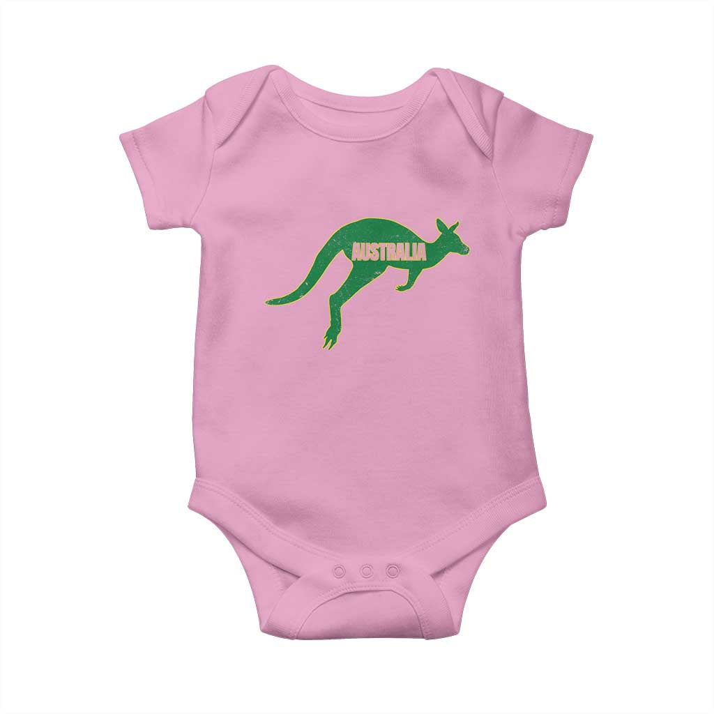 Vintage Kangaroo Australia Baby Onesie Patriotic Country Pride Graphic Aussie Roo Kangaroo