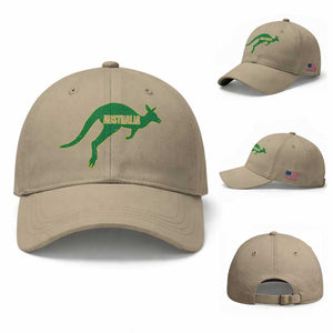 Vintage Kangaroo Australia Baseball Cap Patriotic Country Pride Graphic Aussie Roo Kangaroo