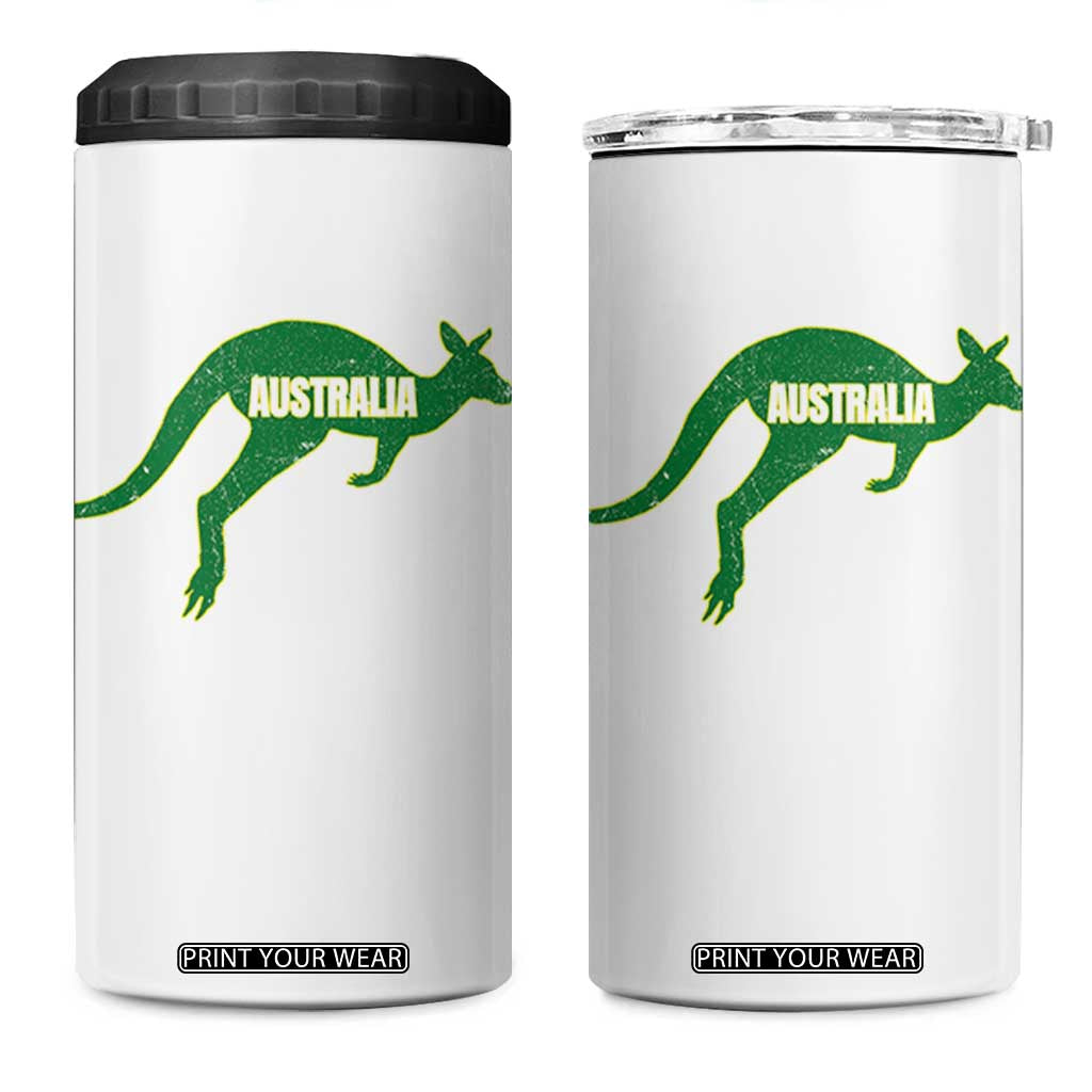 Vintage Kangaroo Australia 4 in 1 Can Cooler Tumbler Patriotic Country Pride Graphic Aussie Roo Kangaroo