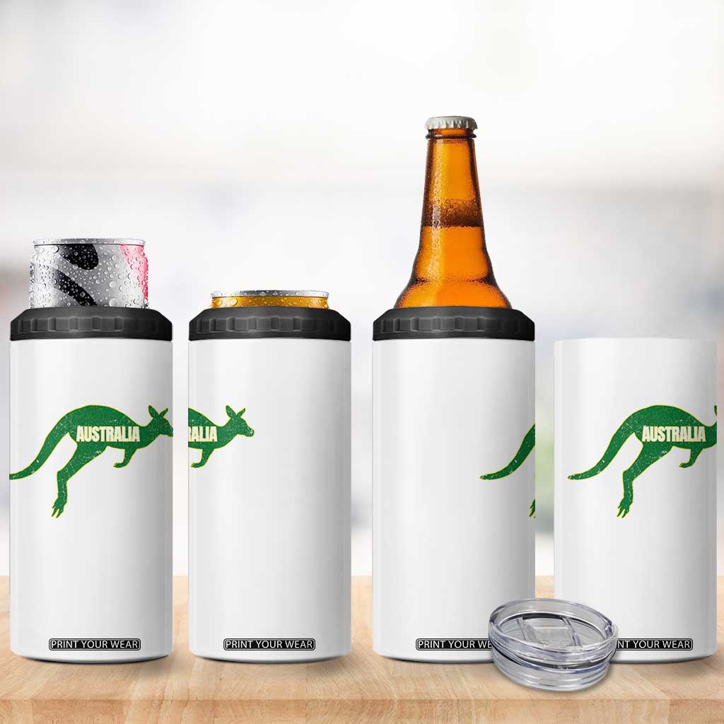 Vintage Kangaroo Australia 4 in 1 Can Cooler Tumbler Patriotic Country Pride Graphic Aussie Roo Kangaroo