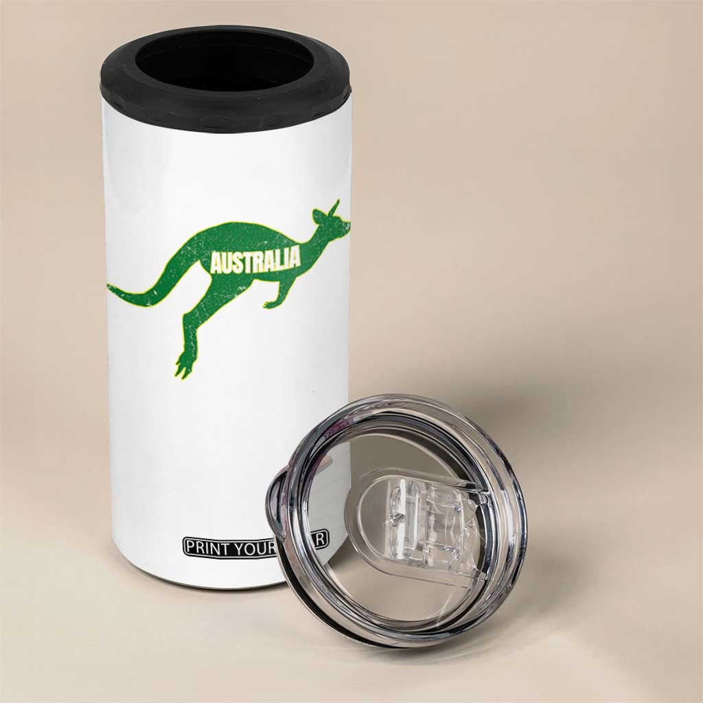 Vintage Kangaroo Australia 4 in 1 Can Cooler Tumbler Patriotic Country Pride Graphic Aussie Roo Kangaroo