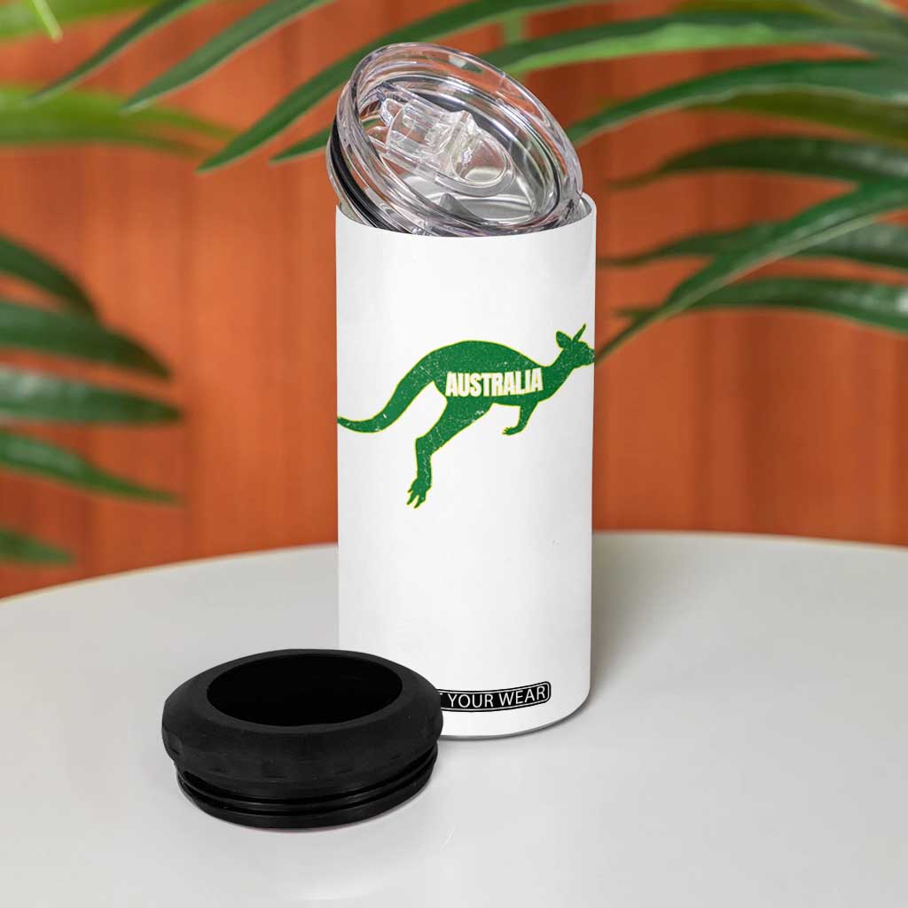 Vintage Kangaroo Australia 4 in 1 Can Cooler Tumbler Patriotic Country Pride Graphic Aussie Roo Kangaroo