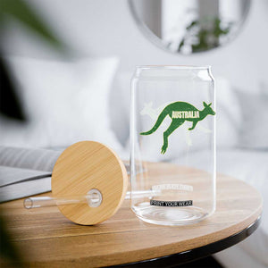 Vintage Kangaroo Australia Glass Can Patriotic Country Pride Graphic Aussie Roo Kangaroo