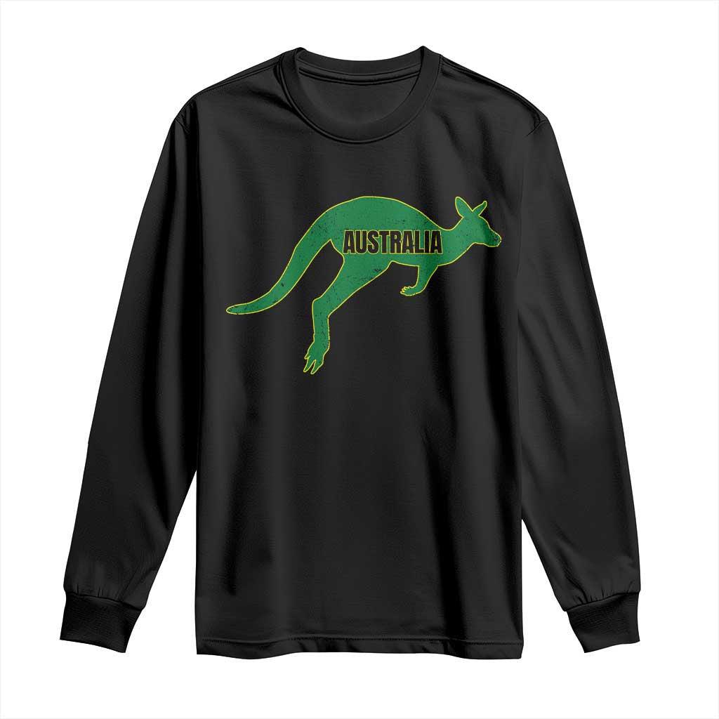 Vintage Kangaroo Australia Long Sleeve Shirt Patriotic Country Pride Graphic Aussie Roo Kangaroo