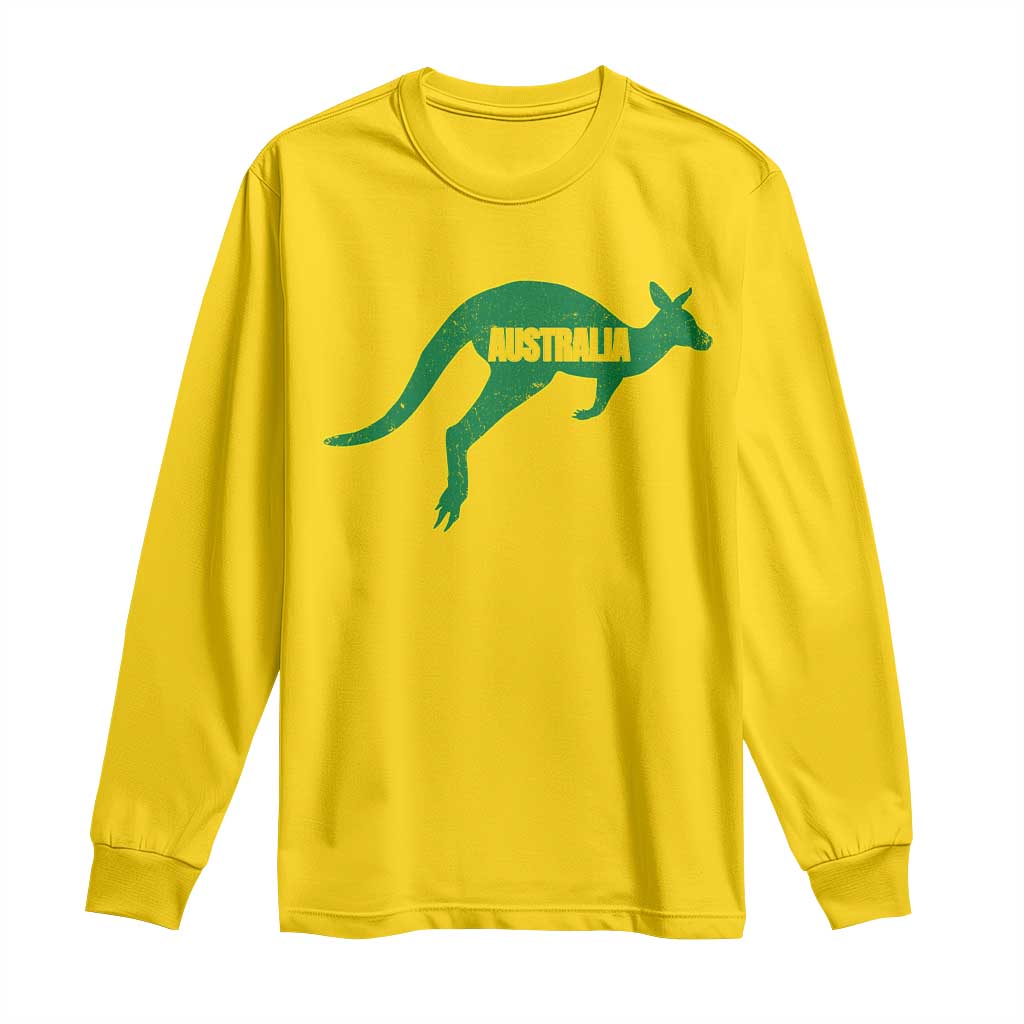 Vintage Kangaroo Australia Long Sleeve Shirt Patriotic Country Pride Graphic Aussie Roo Kangaroo TS10 Daisy Print Your Wear