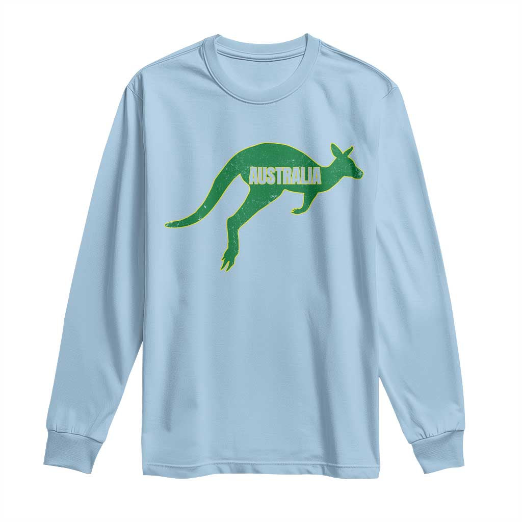Vintage Kangaroo Australia Long Sleeve Shirt Patriotic Country Pride Graphic Aussie Roo Kangaroo
