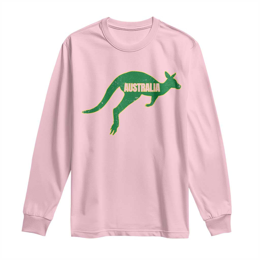 Vintage Kangaroo Australia Long Sleeve Shirt Patriotic Country Pride Graphic Aussie Roo Kangaroo