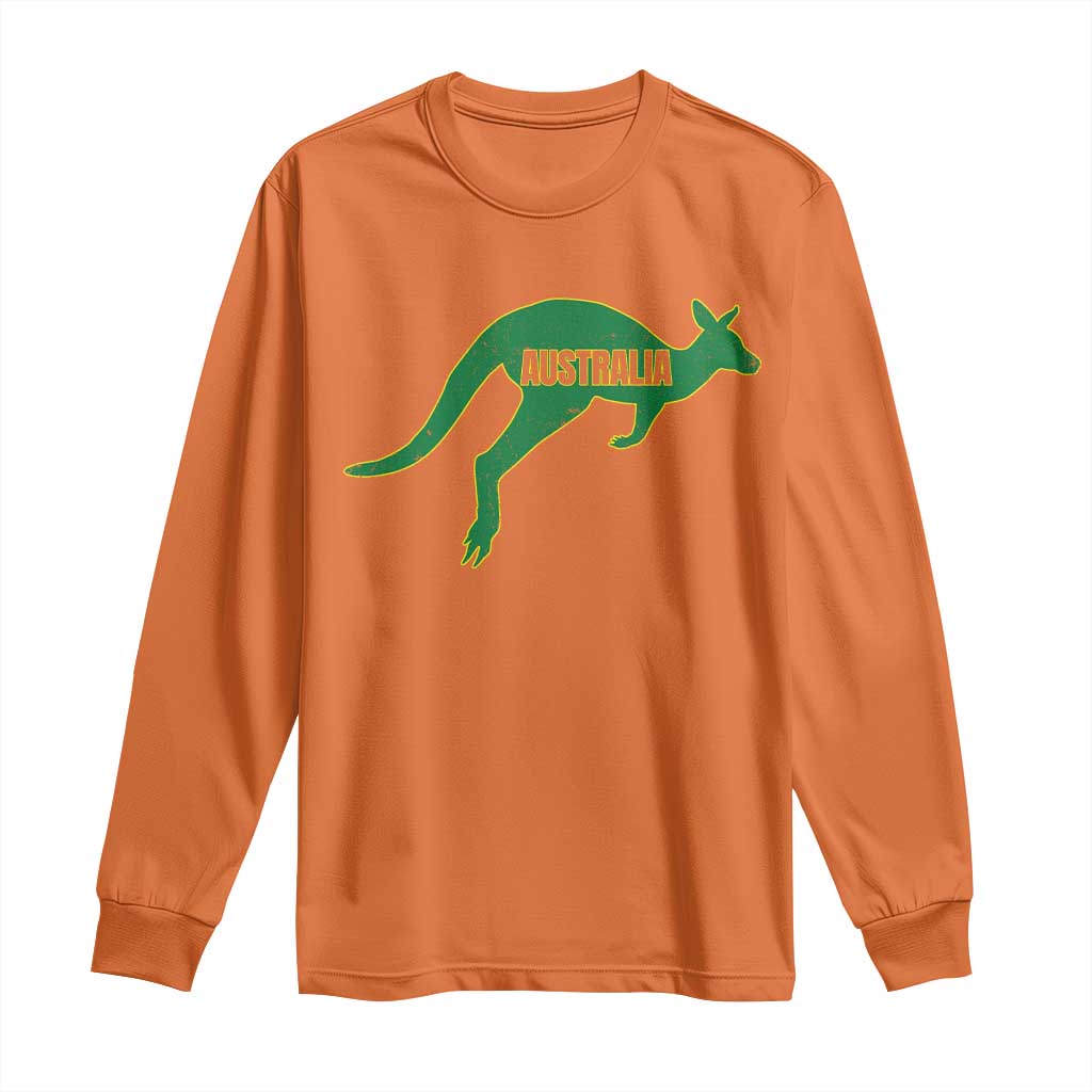Vintage Kangaroo Australia Long Sleeve Shirt Patriotic Country Pride Graphic Aussie Roo Kangaroo