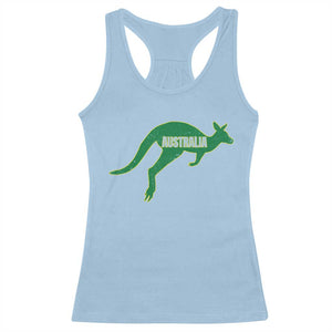 Vintage Kangaroo Australia Racerback Tank Top Patriotic Country Pride Graphic Aussie Roo Kangaroo