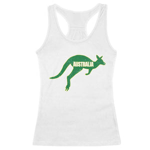 Vintage Kangaroo Australia Racerback Tank Top Patriotic Country Pride Graphic Aussie Roo Kangaroo