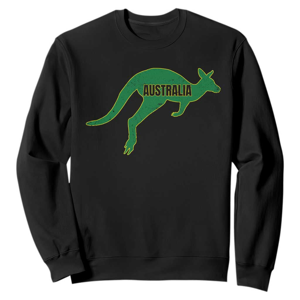 Vintage Kangaroo Australia Sweatshirt Patriotic Country Pride Graphic Aussie Roo Kangaroo