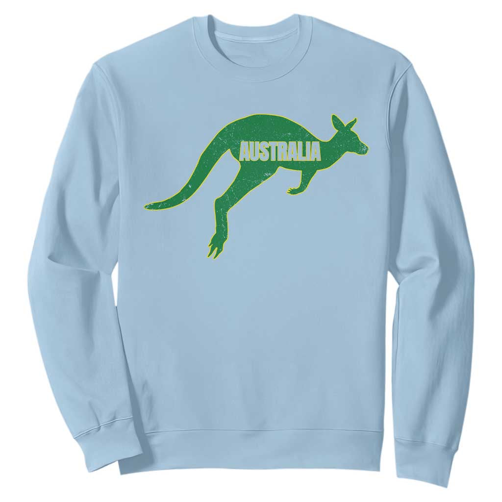 Vintage Kangaroo Australia Sweatshirt Patriotic Country Pride Graphic Aussie Roo Kangaroo