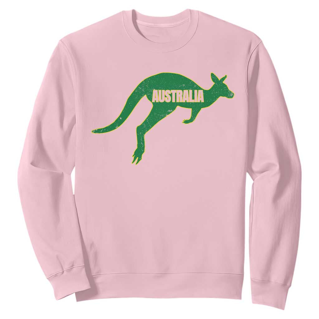 Vintage Kangaroo Australia Sweatshirt Patriotic Country Pride Graphic Aussie Roo Kangaroo