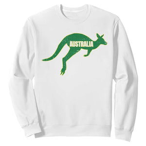 Vintage Kangaroo Australia Sweatshirt Patriotic Country Pride Graphic Aussie Roo Kangaroo
