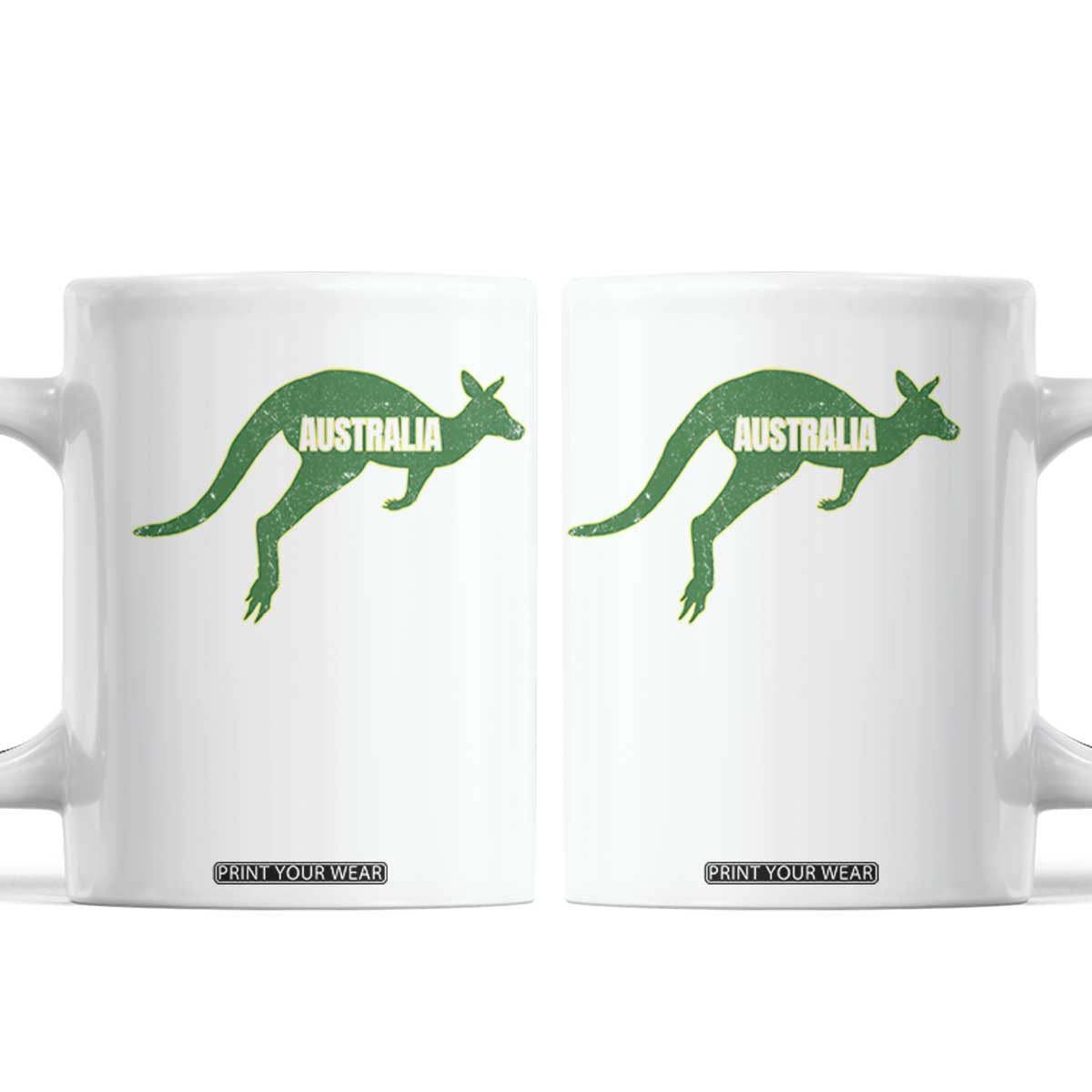 Vintage Kangaroo Australia Coffee Mug Patriotic Country Pride Graphic Aussie Roo Kangaroo