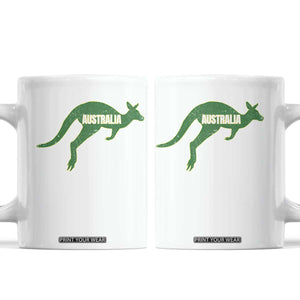 Vintage Kangaroo Australia Coffee Mug Patriotic Country Pride Graphic Aussie Roo Kangaroo