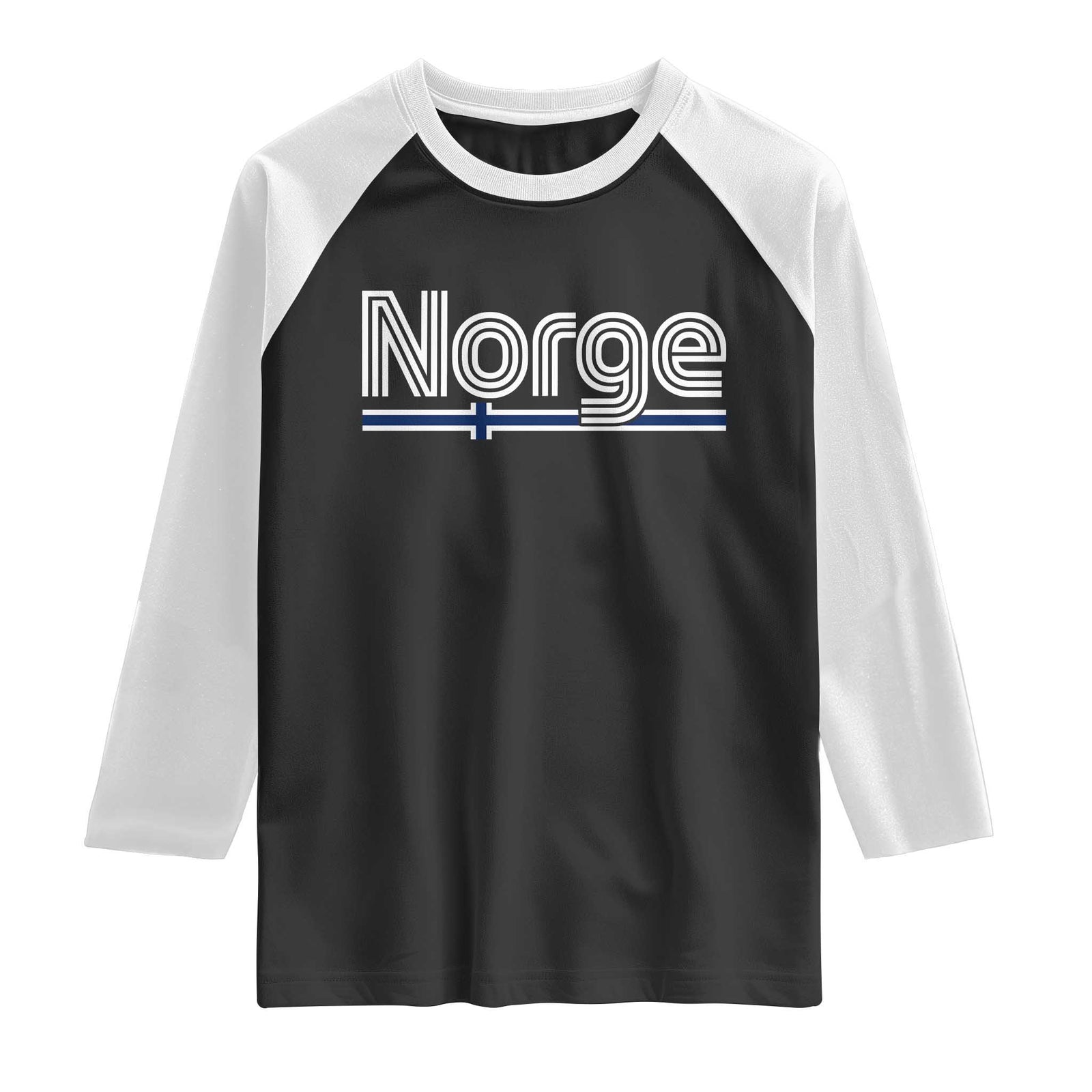 Retro Vintage Norge Flag Raglan Shirt Norway Norwegian Pride Heritage Scandinavian TS10 Black White Print Your Wear