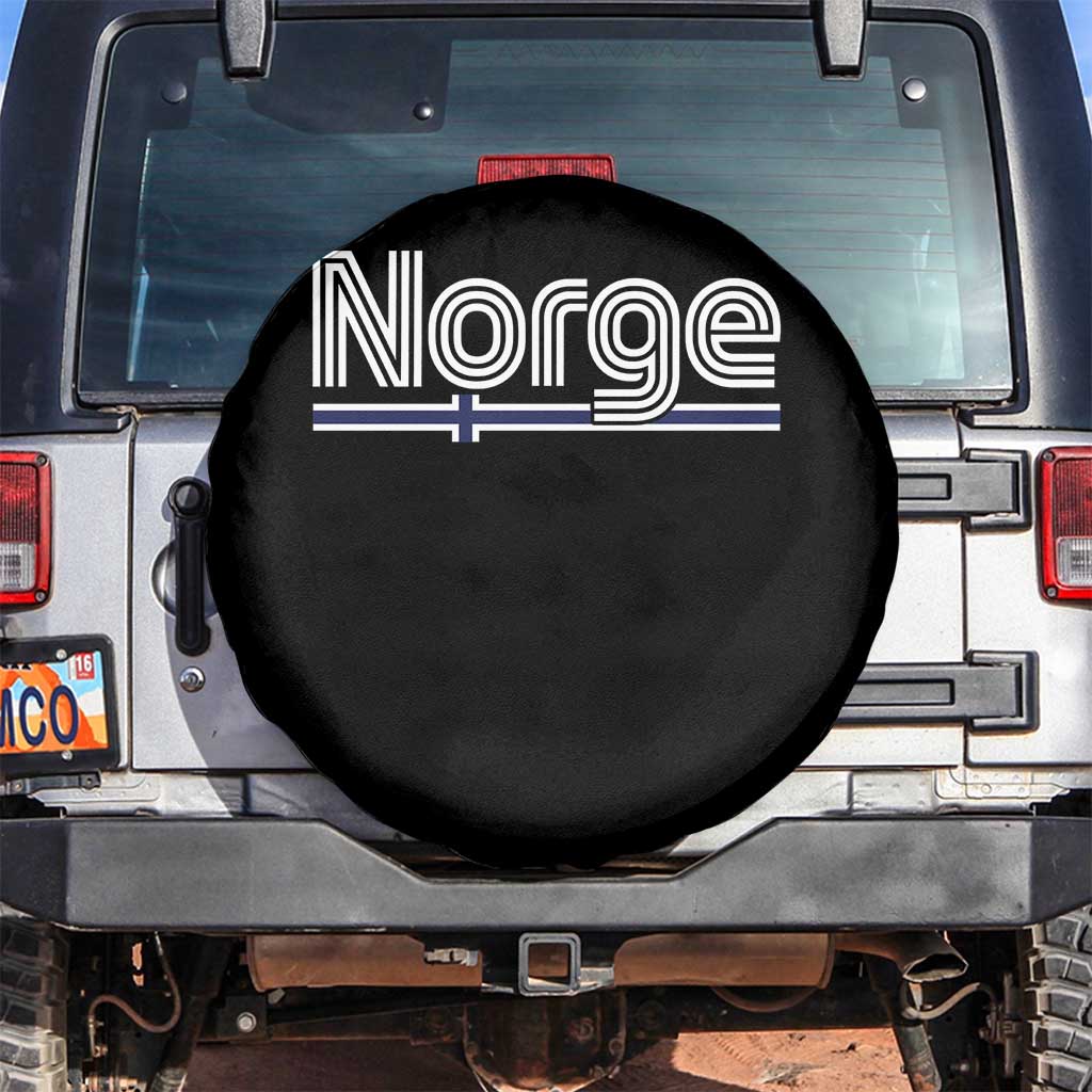 Retro Vintage Norge Flag Spare Tire Cover Norway Norwegian Pride Heritage Scandinavian TS10 No hole Black Print Your Wear