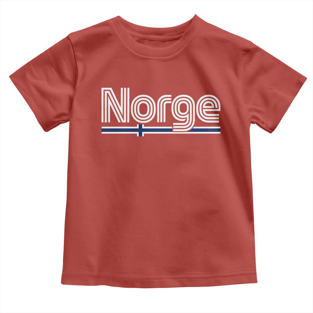 Retro Vintage Norge Flag Toddler T Shirt Norway Norwegian Pride Heritage Scandinavian TS10 Red Print Your Wear