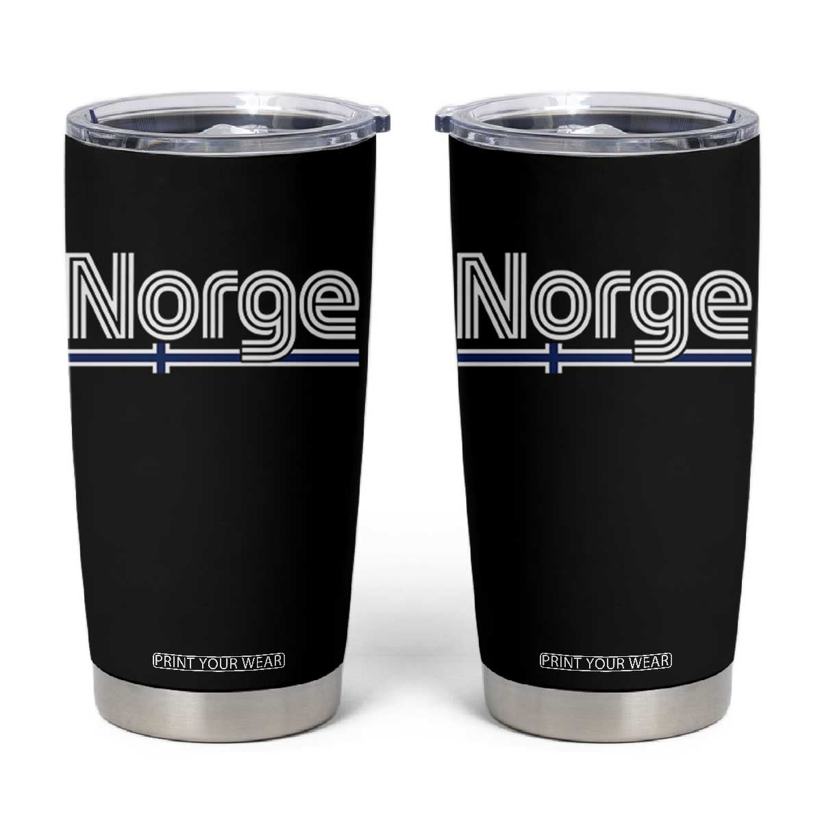 Retro Vintage Norge Flag Tumbler Cup Norway Norwegian Pride Heritage Scandinavian TS10 Black Print Your Wear