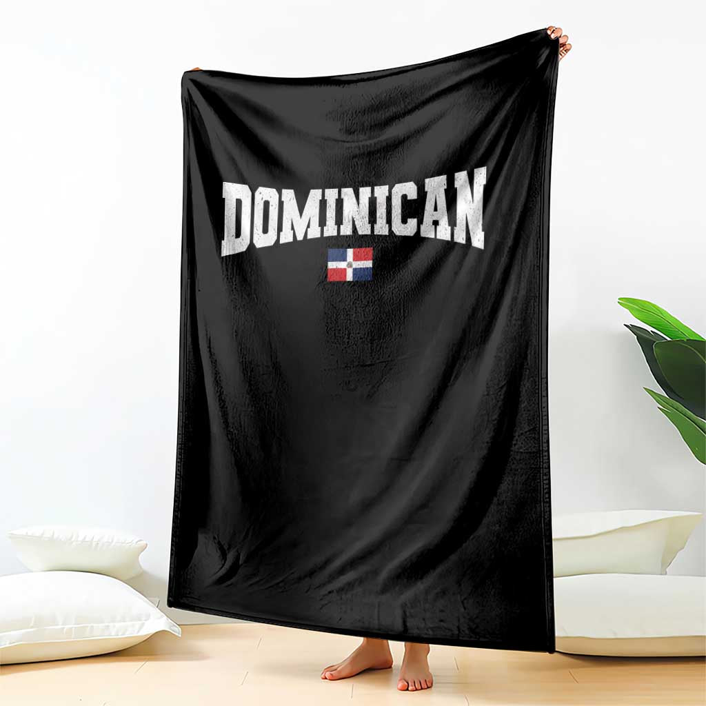 Vintage Dominican Republic Flag Throw Blanket Retro Varsity Caribbean Pride Heritage Gift TS10 Print Your Wear