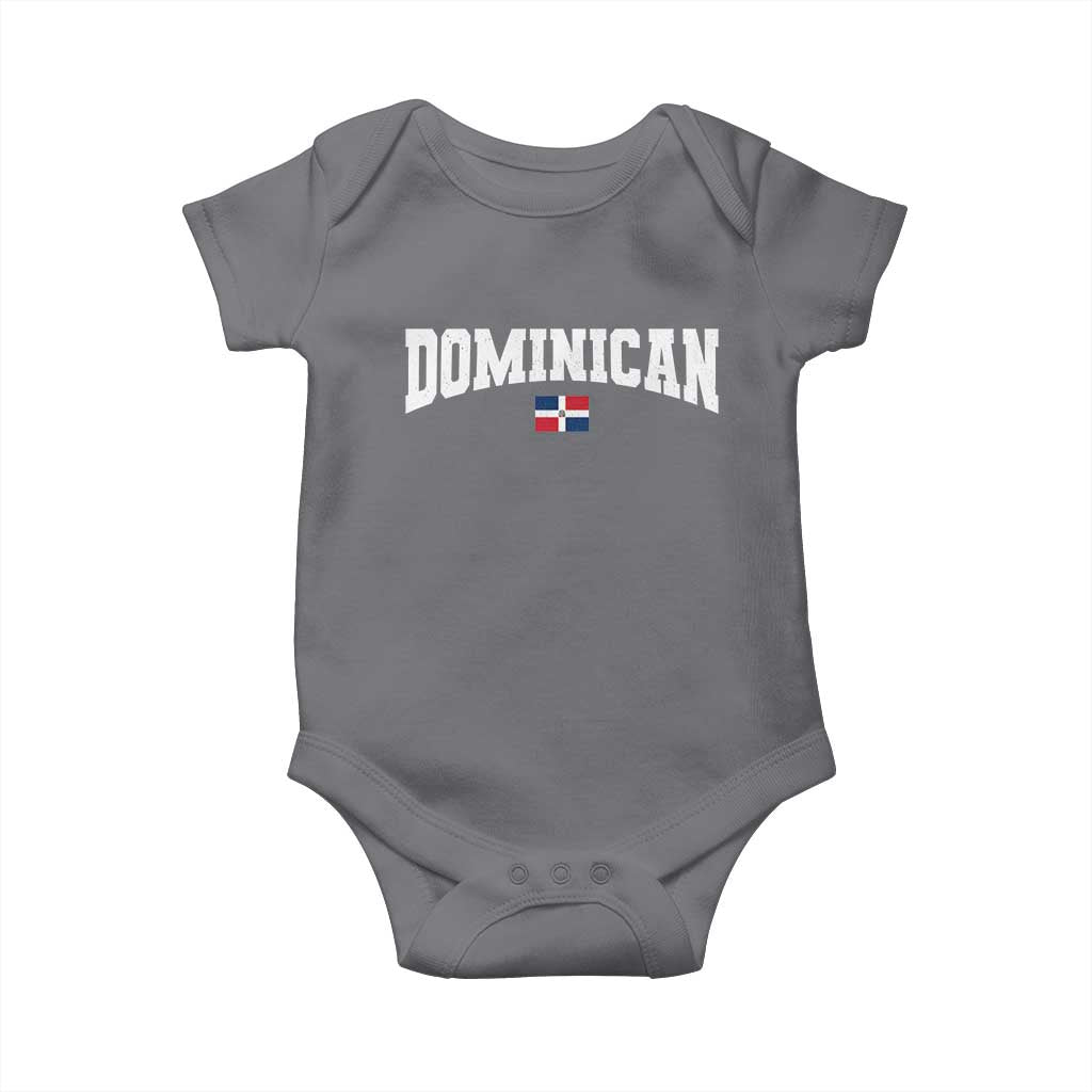 Vintage Dominican Republic Flag Baby Onesie Retro Varsity Caribbean Pride Heritage Gift TS10 Charcoal Print Your Wear