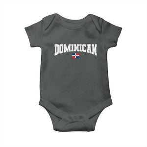 Vintage Dominican Republic Flag Baby Onesie Retro Varsity Caribbean Pride Heritage Gift TS10 Dark Heather Print Your Wear