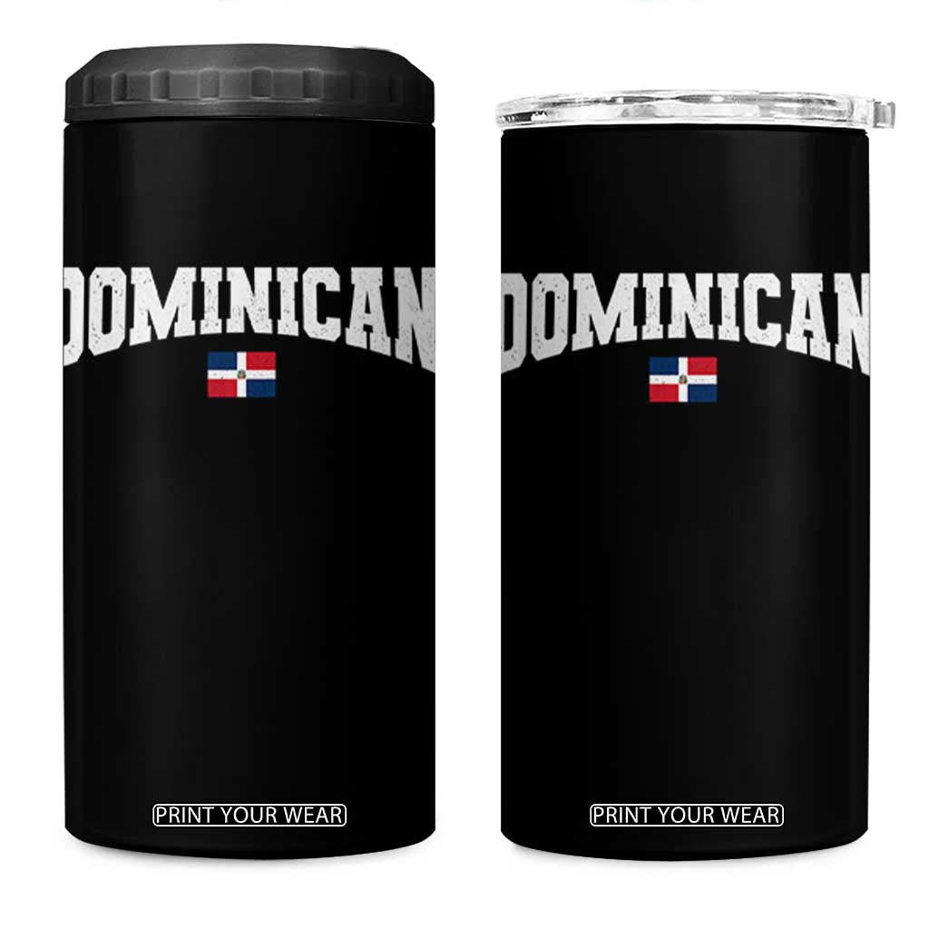 Vintage Dominican Republic Flag 4 in 1 Can Cooler Tumbler Retro Varsity Caribbean Pride Heritage Gift TS10 One Size: 16 oz Black Print Your Wear