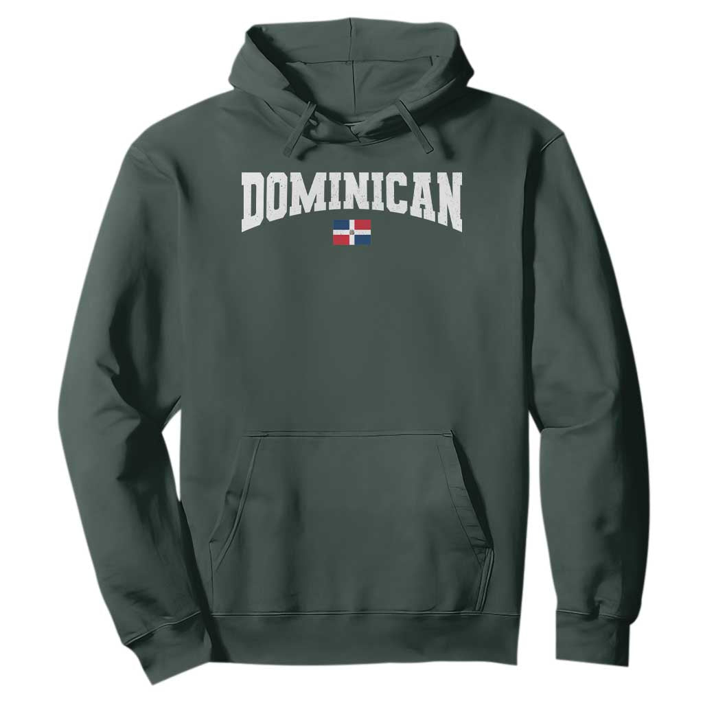 Vintage Dominican Republic Flag Hoodie Retro Varsity Caribbean Pride Heritage Gift TS10 Dark Forest Green Print Your Wear