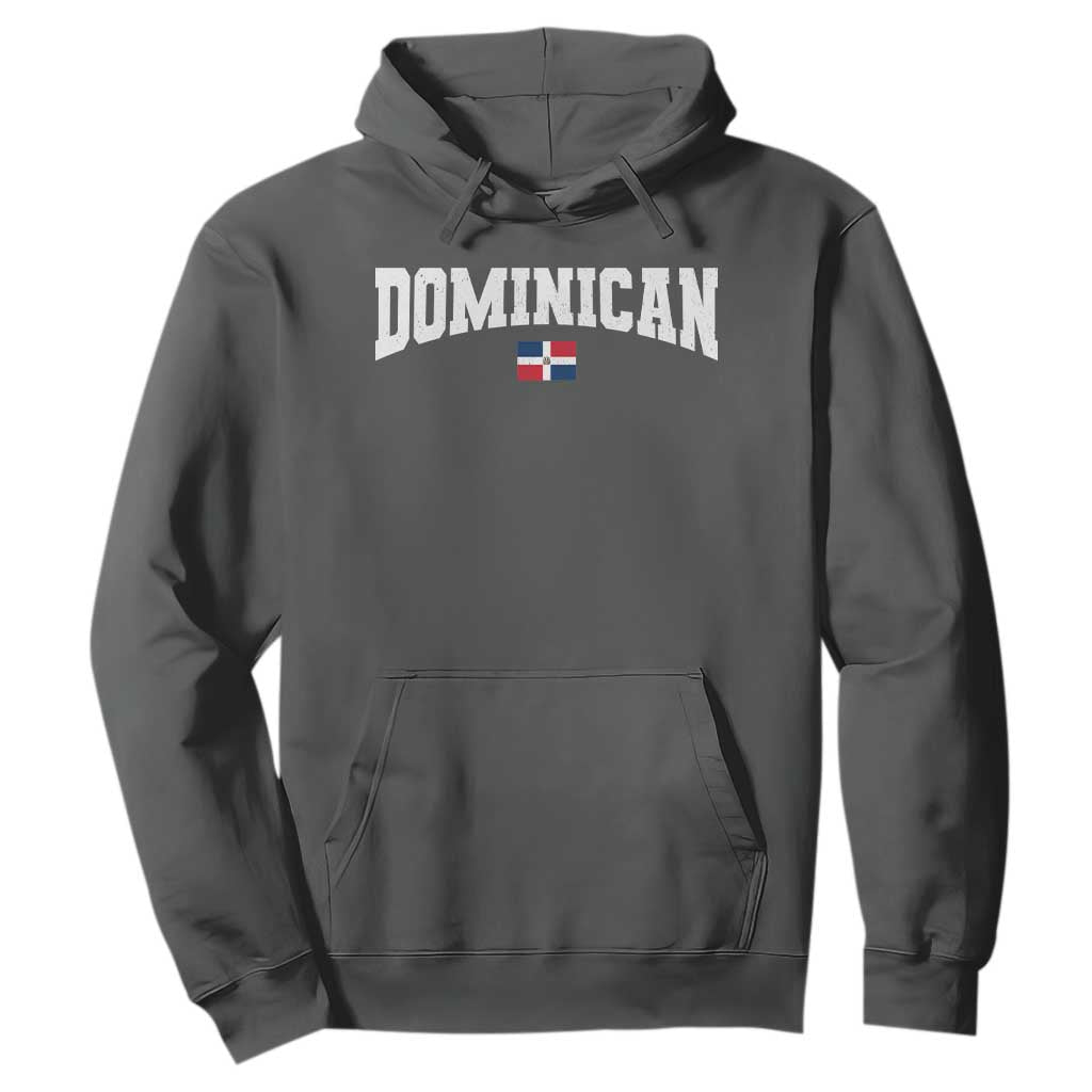 Vintage Dominican Republic Flag Hoodie Retro Varsity Caribbean Pride Heritage Gift TS10 Dark Heather Print Your Wear