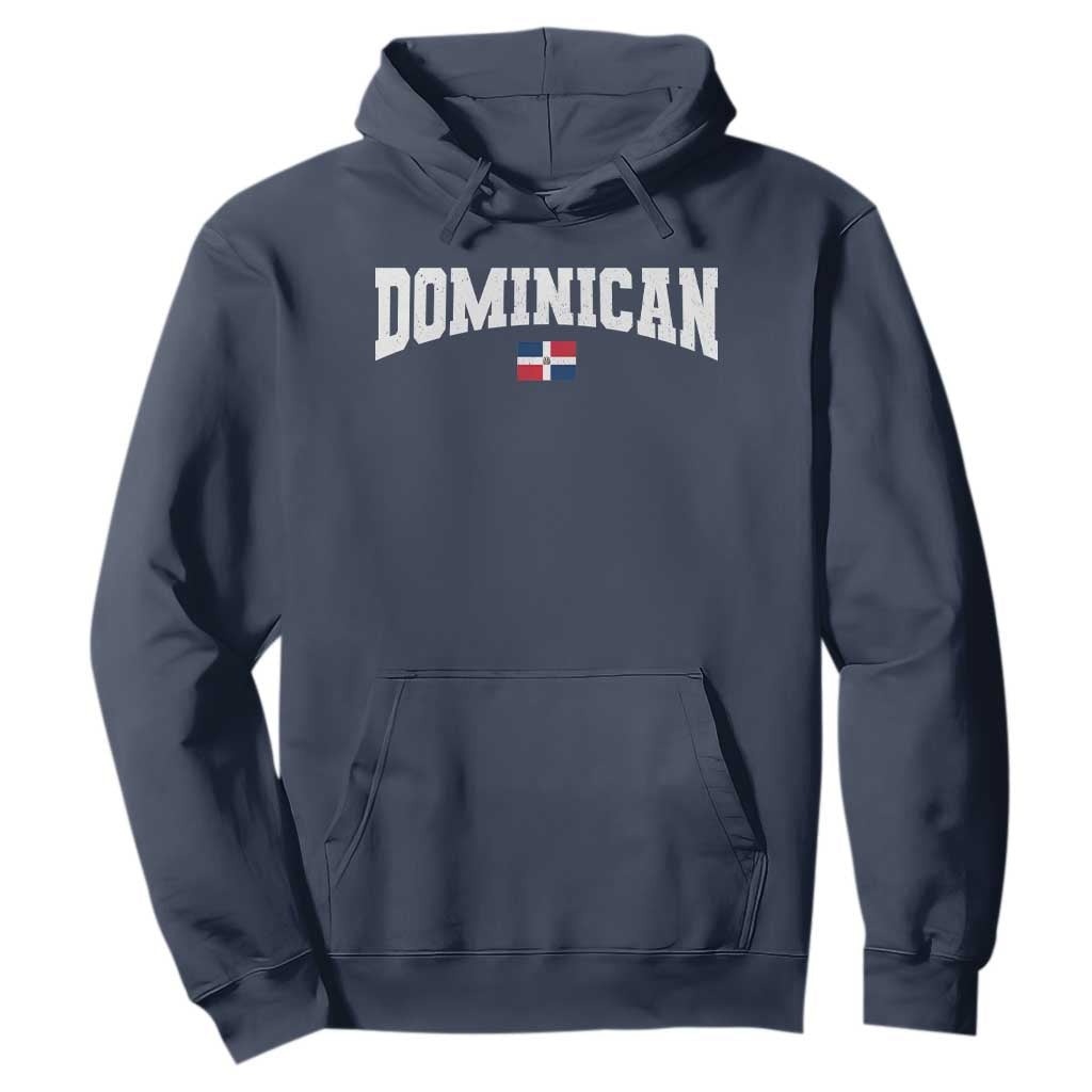 Vintage Dominican Republic Flag Hoodie Retro Varsity Caribbean Pride Heritage Gift TS10 Navy Print Your Wear