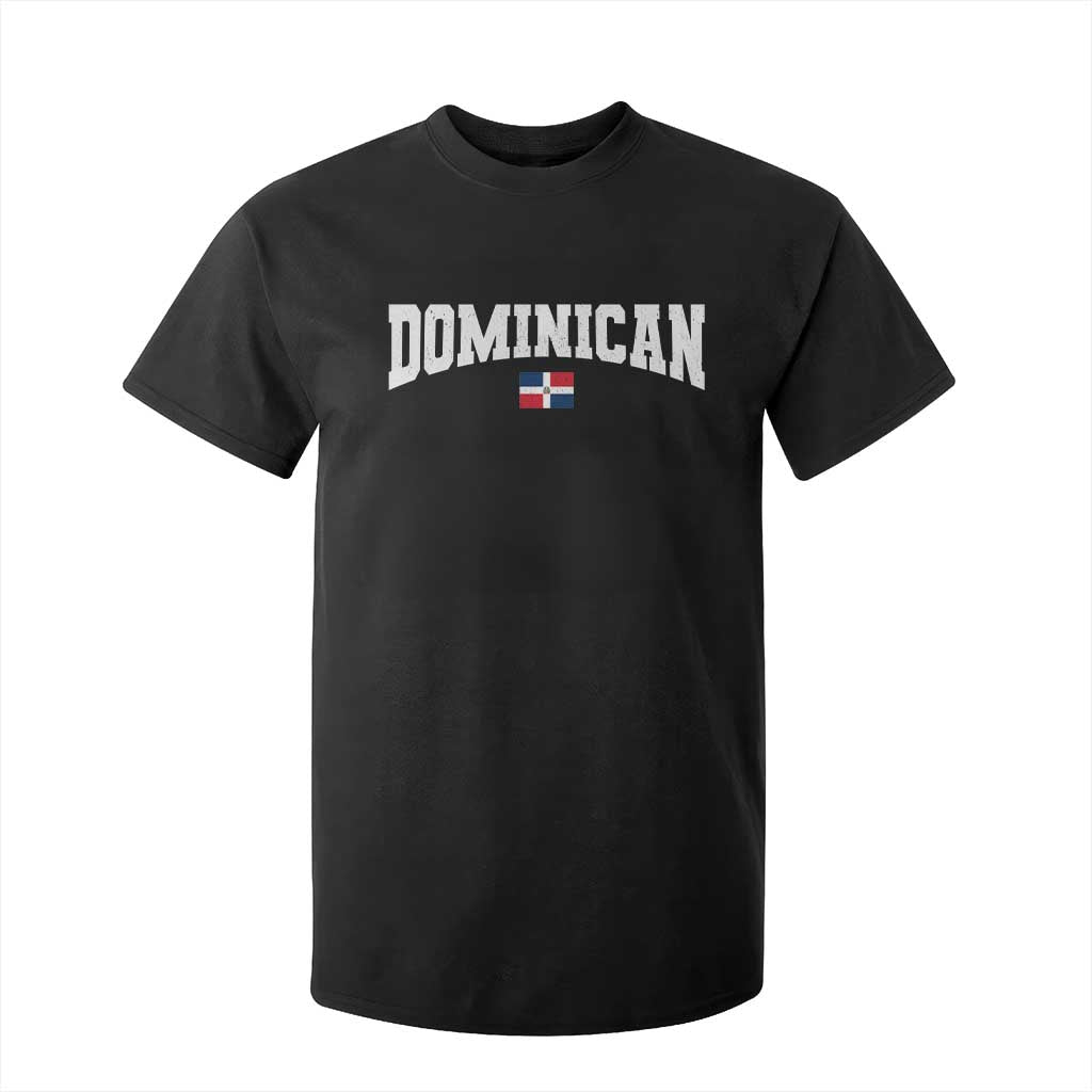 Vintage Dominican Republic Flag T Shirt For Kid Retro Varsity Caribbean Pride Heritage Gift TS10 Black Print Your Wear