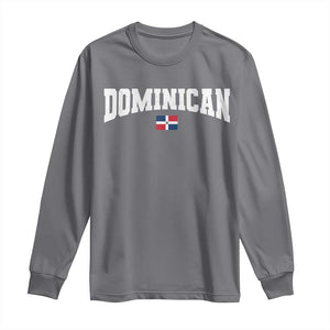 Vintage Dominican Republic Flag Long Sleeve Shirt Retro Varsity Caribbean Pride Heritage Gift TS10 Charcoal Print Your Wear