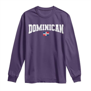 Vintage Dominican Republic Flag Long Sleeve Shirt Retro Varsity Caribbean Pride Heritage Gift TS10 S Purple Print Your Wear