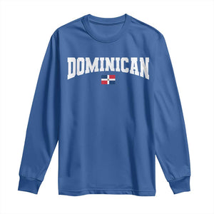 Vintage Dominican Republic Flag Long Sleeve Shirt Retro Varsity Caribbean Pride Heritage Gift TS10 Royal Blue Print Your Wear