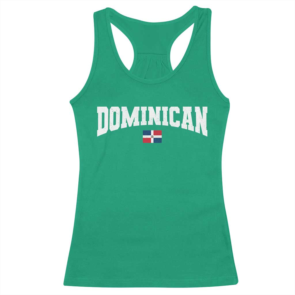 Vintage Dominican Republic Flag Racerback Tank Top Retro Varsity Caribbean Pride Heritage Gift TS10 Irish Green Print Your Wear