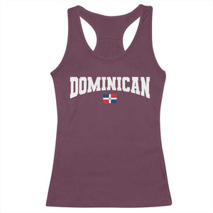 Vintage Dominican Republic Flag Racerback Tank Top Retro Varsity Caribbean Pride Heritage Gift TS10 Maroon Print Your Wear
