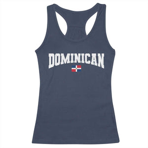 Vintage Dominican Republic Flag Racerback Tank Top Retro Varsity Caribbean Pride Heritage Gift TS10 Navy Print Your Wear