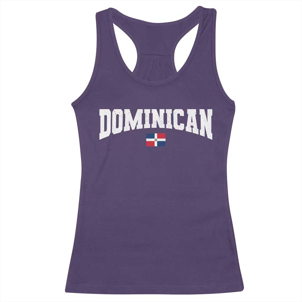 Vintage Dominican Republic Flag Racerback Tank Top Retro Varsity Caribbean Pride Heritage Gift TS10 Purple Print Your Wear