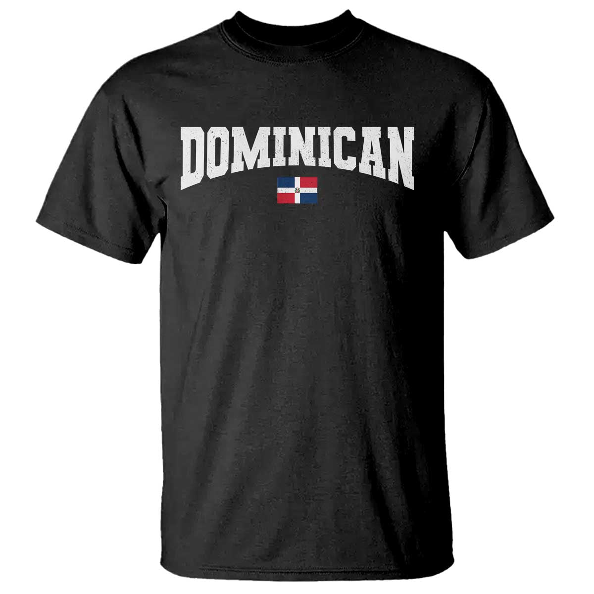Vintage Dominican Republic Flag T Shirt Retro Varsity Caribbean Pride Heritage Gift TS10 Black Print Your Wear