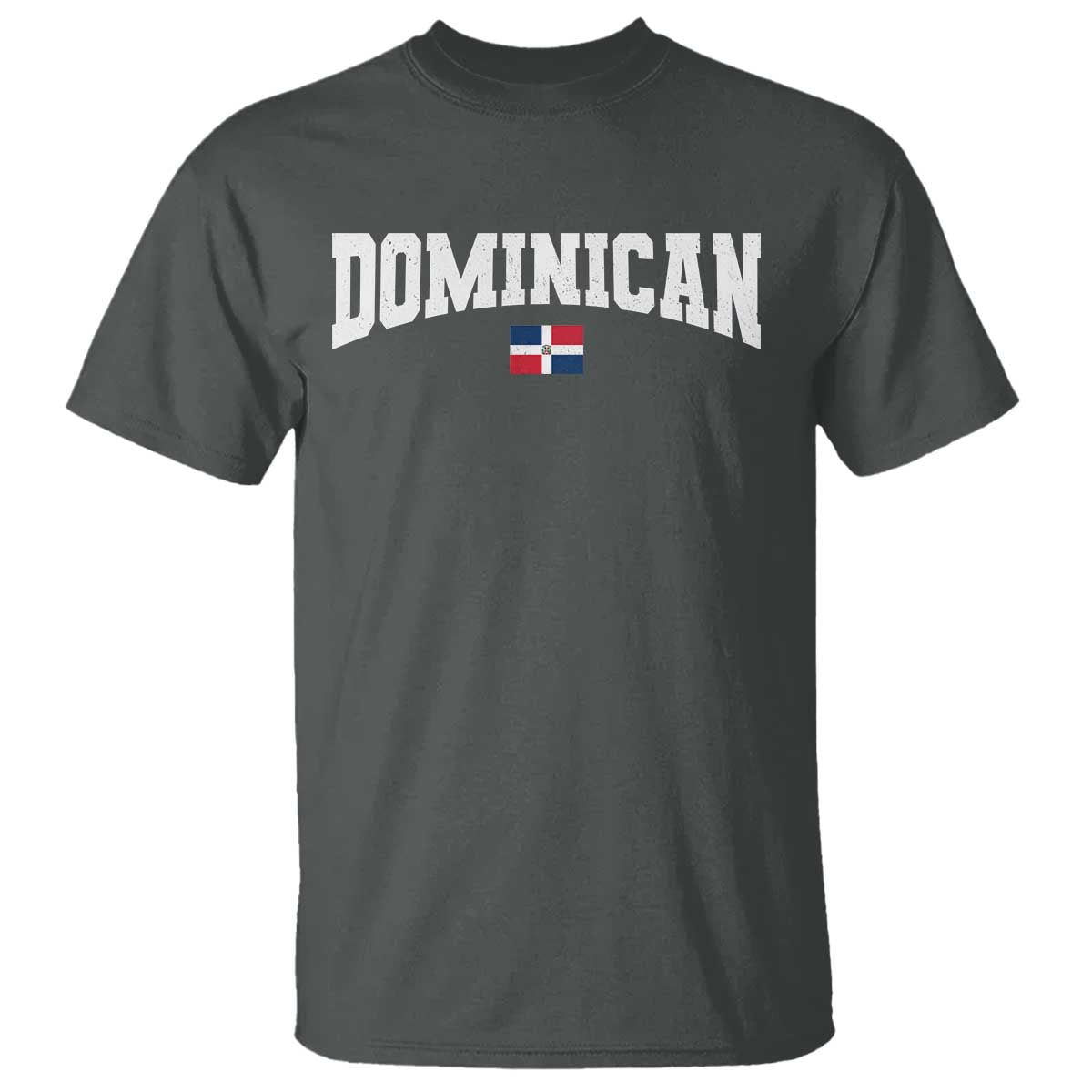 Vintage Dominican Republic Flag T Shirt Retro Varsity Caribbean Pride Heritage Gift TS10 Dark Heather Print Your Wear