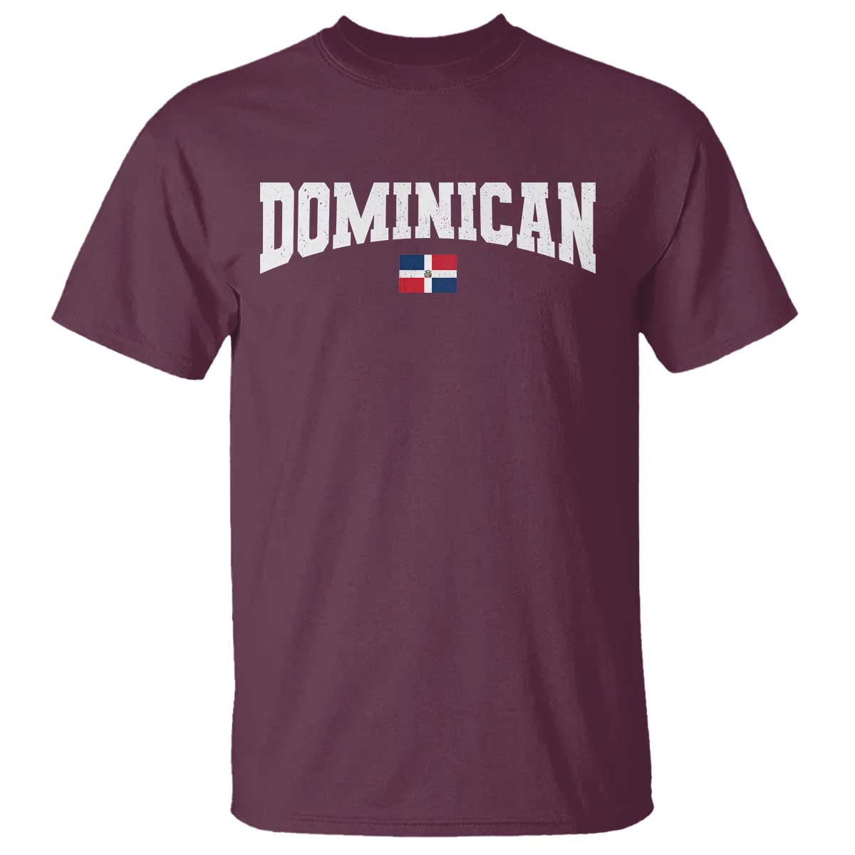 Vintage Dominican Republic Flag T Shirt Retro Varsity Caribbean Pride Heritage Gift TS10 Maroon Print Your Wear